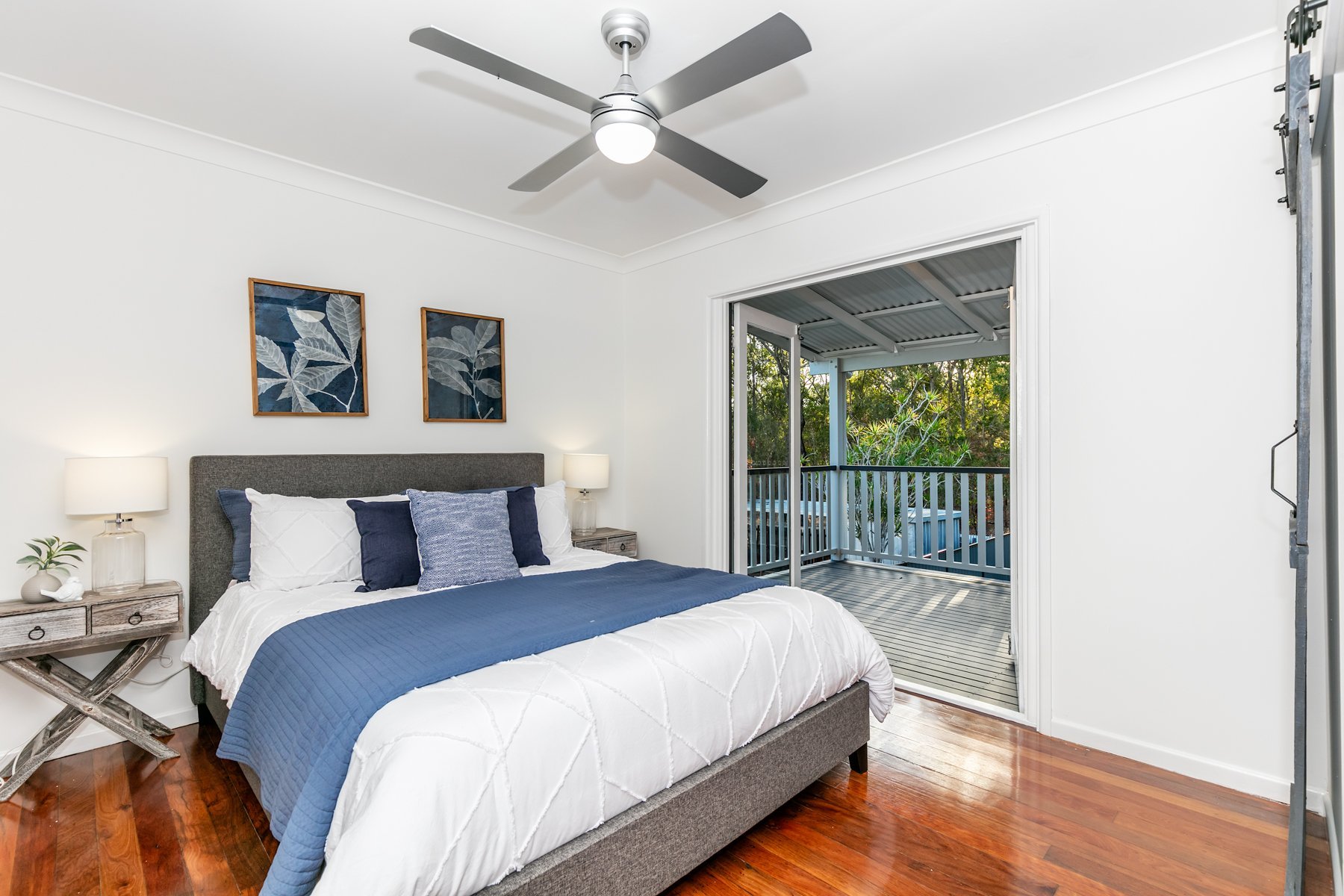 Bedroom opening onto the rear deck, Woodridge renovation