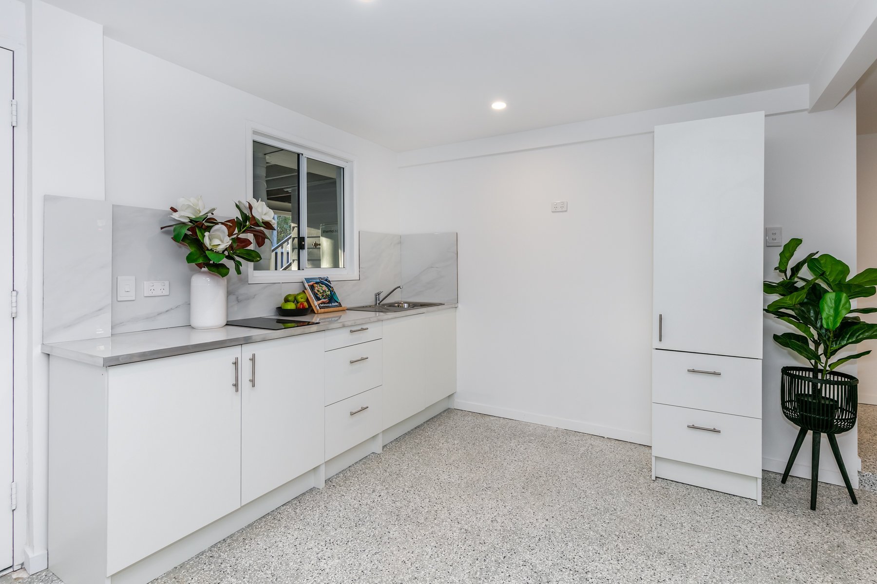 Downstairs kitchenette after the downstairs rebuild, Woodridge renovation